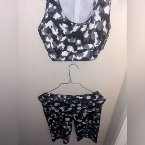 Cute camo workout matching set
